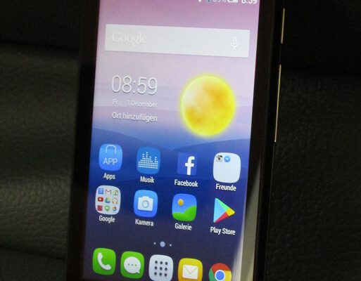 Das Bild zeigt den sogenannten Homescreen des Alcatel Pixi First.